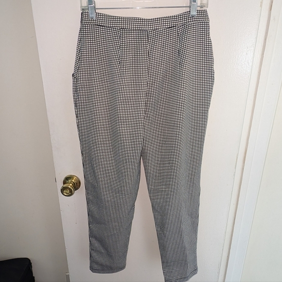 Forever21 high waisted grid print trousers size M - Picture 2 of 5